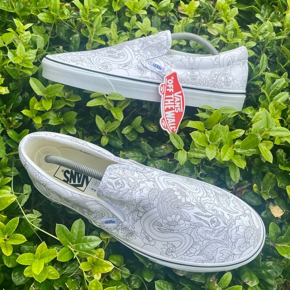 Vans Classic Slip On Desert Skulls Marshmallow White - Picture 5 of 9